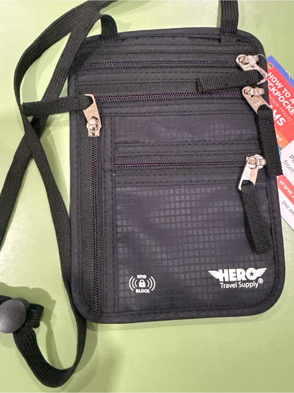 Black RFID Neck Pouch